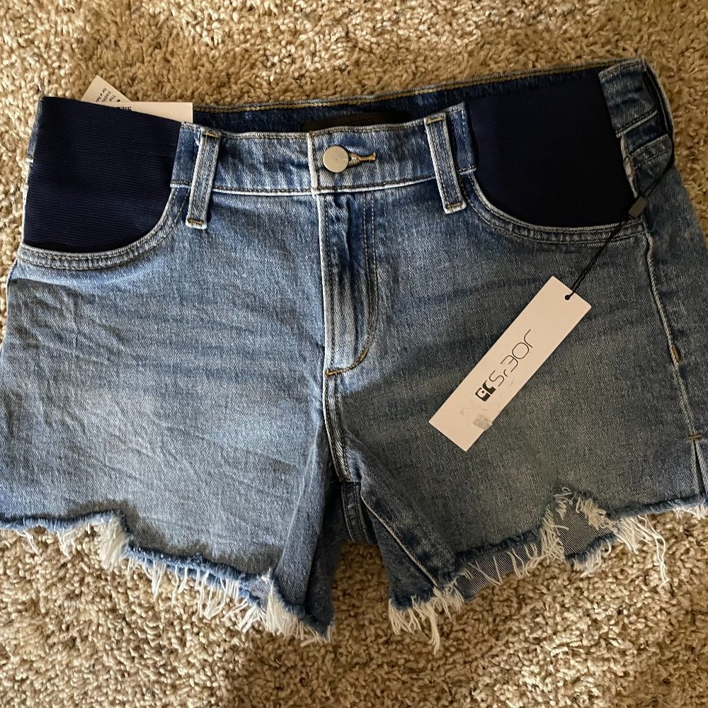 Joe's Jeans Light Blue Denim Cutoff Shorts with Dark Blue Waist Panels